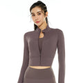 Yoga Clothes Female Autumn and Winter New Long Sleeve Tight Fitness Clothes Show Thin Cover Finger Cardigan Zipper Running