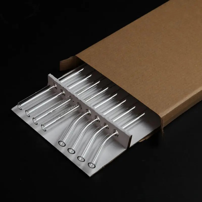 8-Pack Reusable Bent Glass Straws 10mm Straight Glass Drinking Straws with Cleaning Brush for Smoothies Beverages Shakes Juice