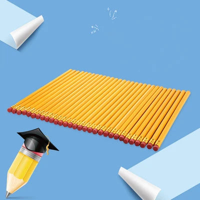 Children's Yellow Cut Head HB Pencil Writing Drawing Pencil Pupil Prizes Wholesale