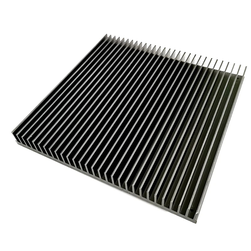 80W Square LED Light Heatsink 230(W)*25(H)*230(l)mm Black Anodized Aluminum Heatsink