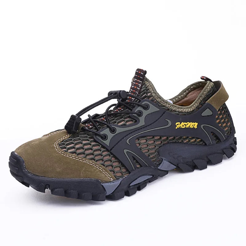 Men's New Outdoor Simple Hiking Shoes Round Toe Lace-up Fashion Men's Casual Shoes Lightweight Anti-slip Men's Running Shoes