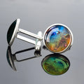 2023 New Arrived Nebula Cufflinks Silver Suit Shirt Metal Cuff Links Wholesale Fashion Luminous Accessories Jewelry for Men
