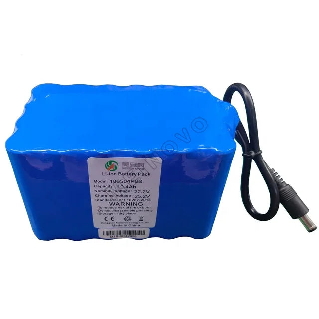 Wholesale 18650 Rechargeable LED Stage Light Replacement Battery 6S4P 10.4Ah 22.2V Li-ion Cylindrical Lithium Ion Battery Pack