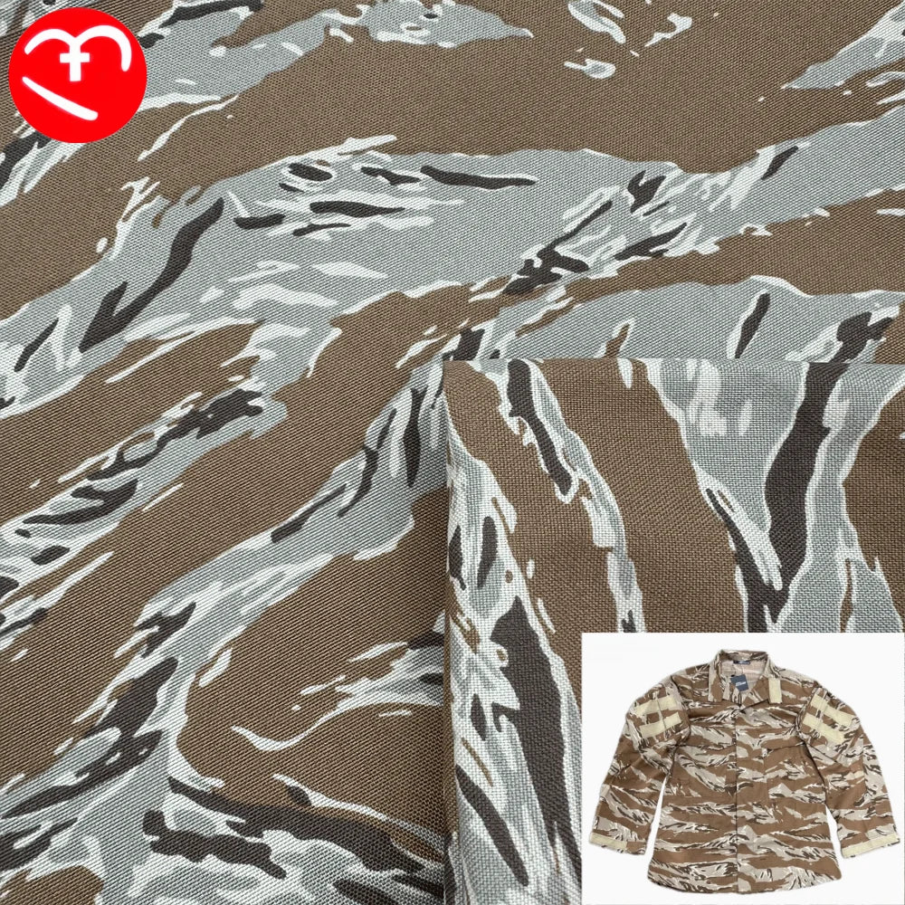 Tiger Stripe Cordura 500D 100% Nylon Fabric Desert Camouflage Waterproof Ripstop Oxford Fabric for Bags Sportswear Tents Fabric