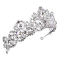 Wholesale Alloy Crystal Tiara and Trendy Wedding Bridal Hair Accessories Rhinestone-Tipped Pageant Crowns for Girls