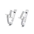 CZ Cross Hoop Earring 925 Silver Fashion Design Cross Shape Classic Jewelry