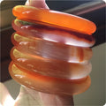 Brazil Natural Honey Red Agate Bracelet Lychee Jelly Chalcedony Bracelet Red Agate and Jade Bracelet