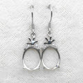 Sterling Silver 10*12mm Semi Mount Hook Earrings Empty Support Blank Claws Setting S925 Base Without Center Stone for DIY Inlay