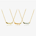 FUAMAY Women's 925 Sterling Silver Necklace Rhodium Plated Rainbow Birthstone Trendy Style for Engagement & Party