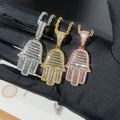 Instock Shipping Lab Diamond Pendant Hand Baguette Cut Hip Hop Pendant 925 Silver Moissanite Pendant With Free Rope Chain