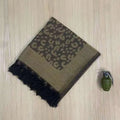 Custom Logo Printed Leopard Pattern Camouflage Green Dot Square Cotton Knitted Scarf Long Winter Warm Windproof Breathable
