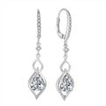 QINGXIN 925 Sterling Silver Mother's Day Gift Party Jewellery Luxury Zircon Gemstone Hoop & Huggie Drop Earrings Women