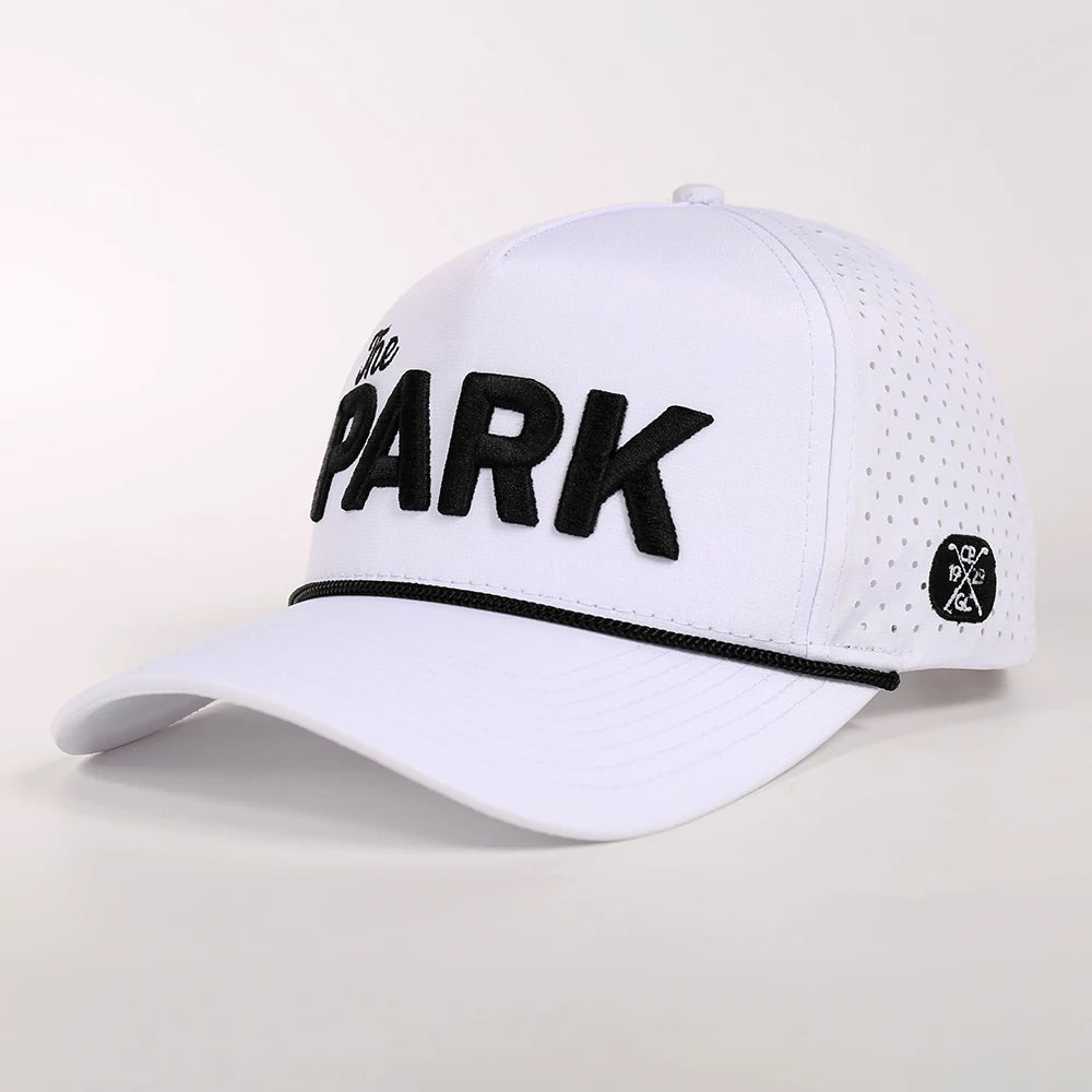 Factory Custom Polyester 5 Panel Laser Cut Hole 3D Embroidery Logo Rope Hat Baseball Cap