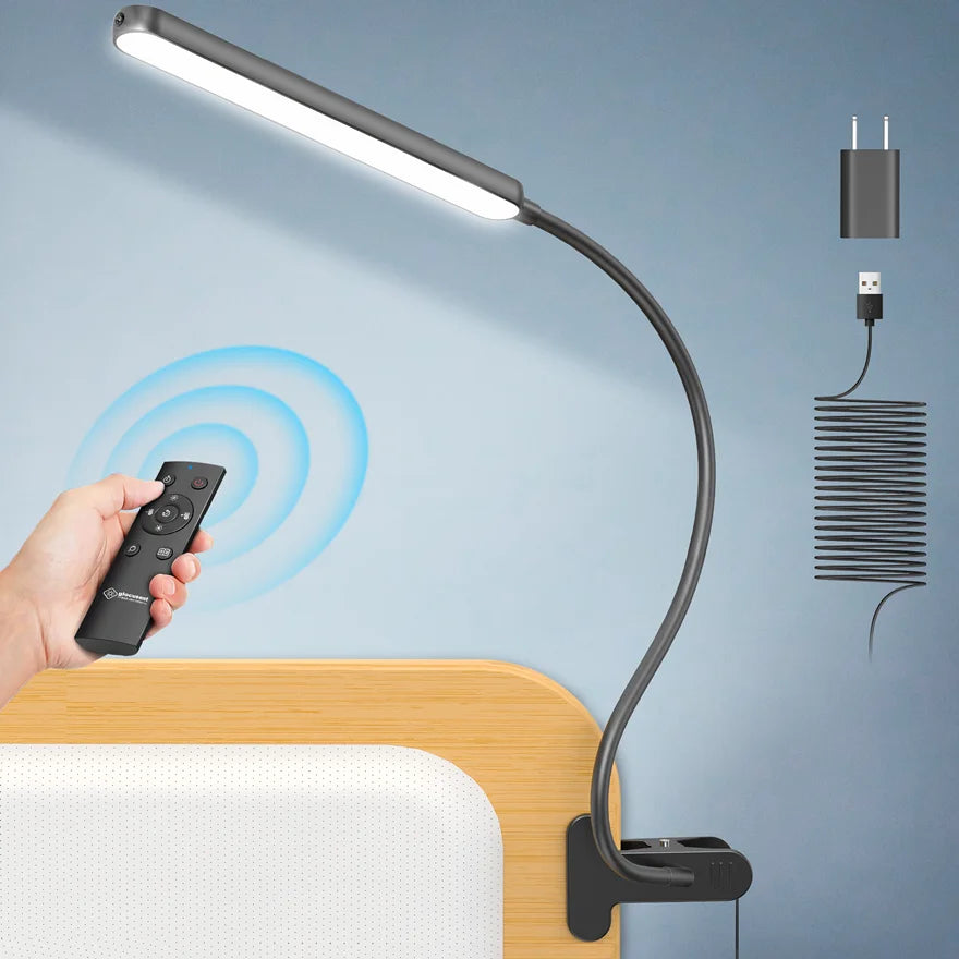 Glocusent 2025 New Design ODM/OEM Remote/Touch Control Reading Light Bedside 38 LEDS Color Adjustable Book Light