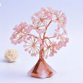 Natural Rose Quartz Pyramid Crystal Base Bonsai for Home Decoration Good Luck Spiritual Gift Money Tree Fengshui Products