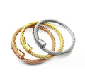 Geometric Simple Classic Fashion Minimalist Stainless Steel Wire Bracelet for Men Women 18K Rose Gold Titanium Steel Bracelet