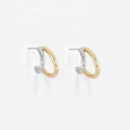 LOZRUNVE Fashion Jewelry Custom 2014 Trending Delicate Two Plating Tone Double Hoop Earring