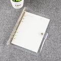 A5/A6 Clear PVC Cover with Gold Binder Glitter Refillable 6-Ring Binder Loose-L Binding