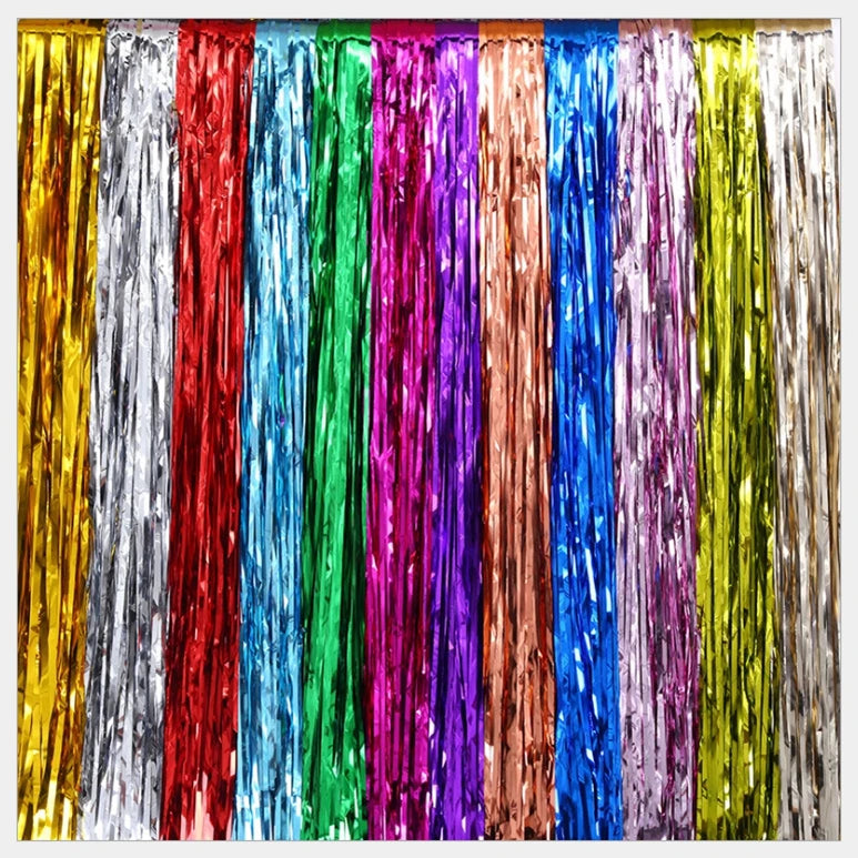 Ychon 1M X 2M Tinsel String Foil Fringe Curtain Shiny Shimmer Back to School Party Wedding Birthday Door Decoration