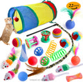 22 Pack Pet Cat Tunnel Interactive Collapsible Cat Play Tunnel Toys Foldable Cat Tunnel Indoor Toys