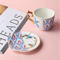 Chinese Style Exquisite Ceramic Coffee Mug Creative Irregular Handmade Luxury Pottery Tea Cups and Saucer Set