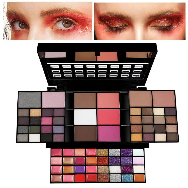 74 Color  Eyeshadow Lipstick Lip Gloss Blush All in One Makeup Set Box Makeup Kit for Women
