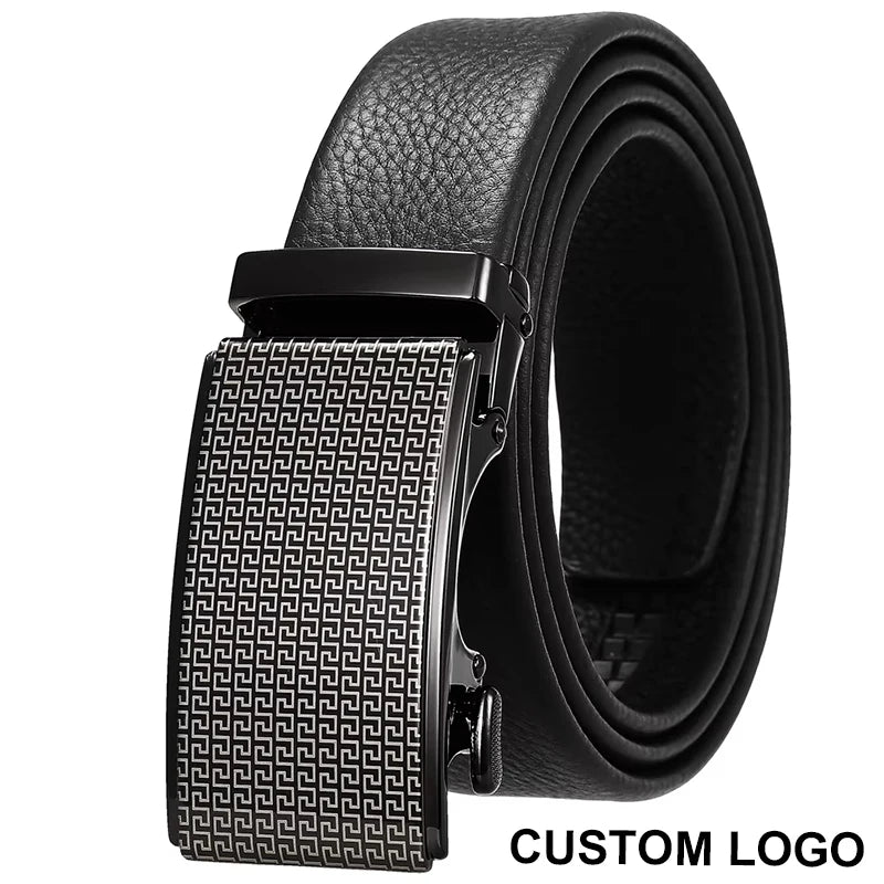 LY36-24885-5 Wholesale Price Automatic Buckle Belt Men's Casual Cowhide Pants With First Layer Cowhide Leather Belt