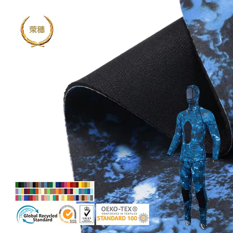 Neoprene Fabric Custom Waterproof Neoprene Material Patterned  Print Diving Suit Scuba Neoprene Marine Print Wetsuit Fabric
