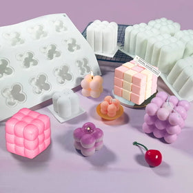 B-3244 DIY Aromatherapy Plaster Making 3D Cube Creativity Soft Bag Sofa Bread Shape Candle Silicone Molds