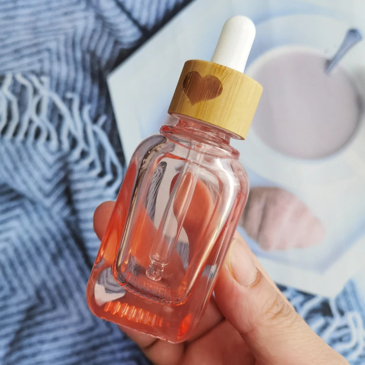 Cosmetic Skin Care Serum Packaging Bottle Pink Essential Oil  Glass Dropper Bottles 10ml 35ml 40ml