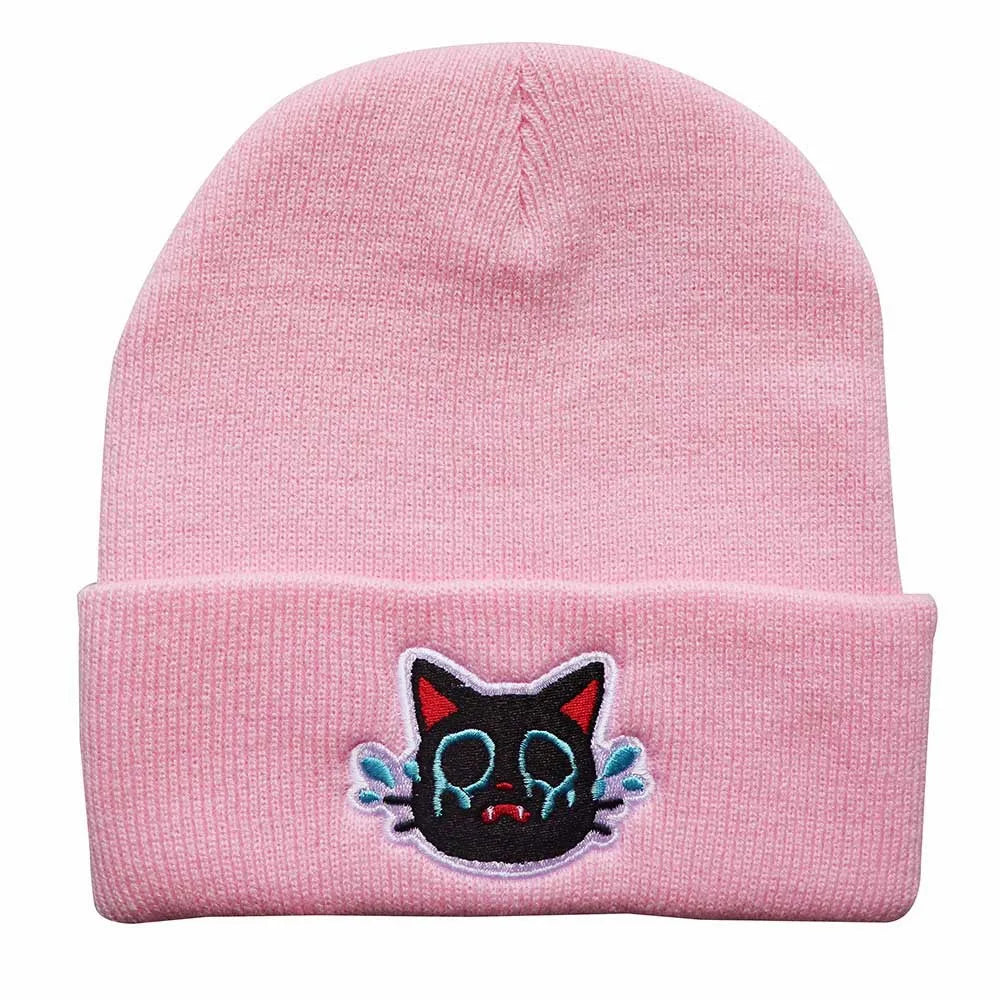 Custom 100% Acrylic Knitted Hat Fashion Simple Casual Style Winter Protection Warm Travel Winter Beanie Cartoon Character Letter