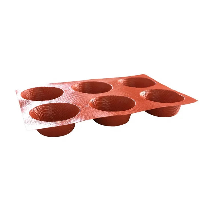 Baking Pastry Cake Tools Utensils 6-hole Fiberglass Silicone Baking Cake Mold