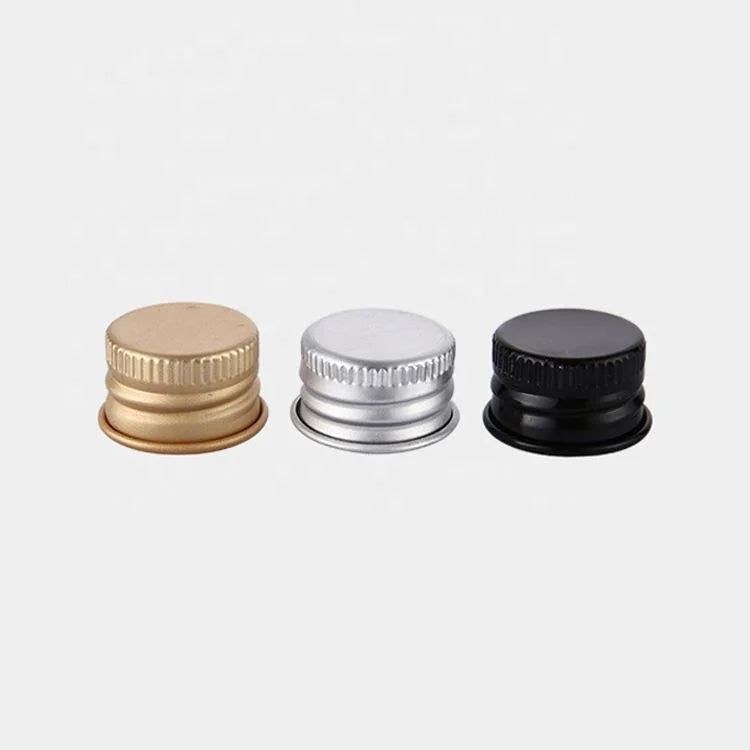 Metal Aluminium Screw Caps Glass Bottle Lids Gold With PE Liner for Glass Vials Custom Glass or Plastic Bottles Provided Freely