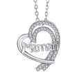 2026 Wholesale Mother's Day Gift Colorful Cubic Zircon Heart Shape Mom Pendant Custom Gold Necklace 925 Sterling Silver Women