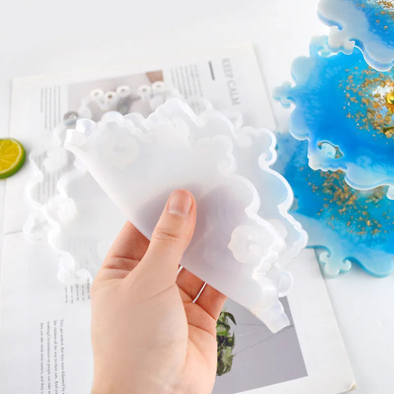 Three-layer Fruit Tray Mold Diy Crystal Dripping Glue Mold Resin Silicone Lace Multi-layer Fruit Tray Support Mold