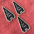 Laser Cut Triangle Shape Embossed Felt Embroidery Patchsticky Backing Heat Press Fabric Embroidery Label