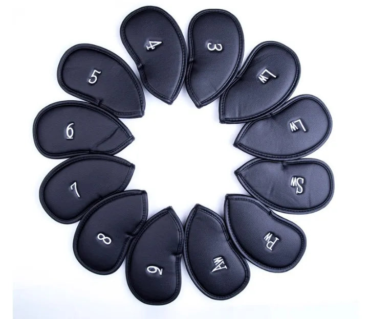 12pcs Thick Synthetic Leather Golf Iron Head Cover Set