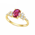OL0897 Abiding OEM ODM Factory Cheap 925 Sterling Silver 14K Gold Plated Lab Created Large Ruby Finger Rings