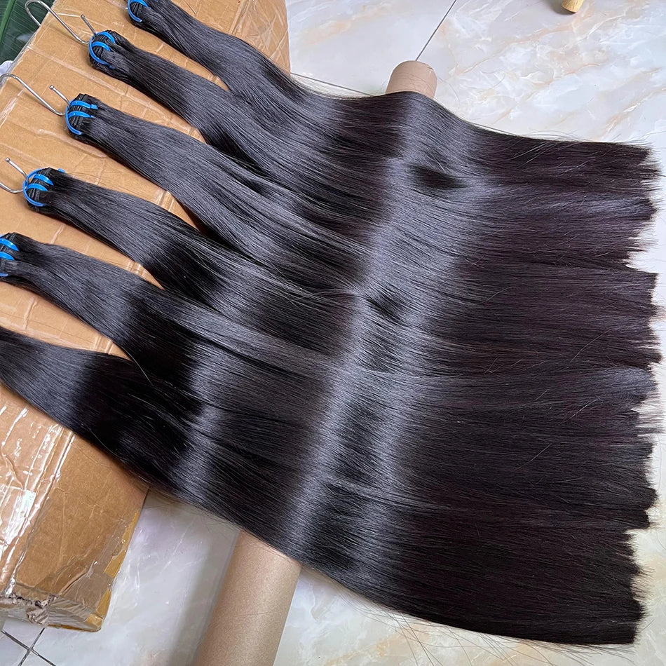 Best Raw Hair Vendors Wholesale Double Drawn Bone Straight Hair Weave Extentions 15A Grade Cuticle Aligned Raw Hair Bundles