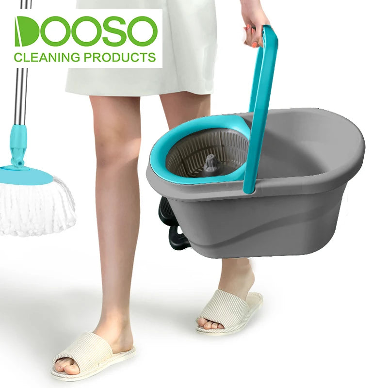 Rotating Mop Bucket Household Hand-free Mop Set Lazy Mop Wet and Dry with Labor-saving Cloth