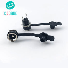 5pcs DC-022B 5.5*2.1 Socket Waterproof Cap DC Power Supply Socket Connector Seat Panel Mount with Threaded Solderable Wire
