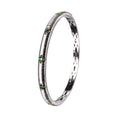 Unique Rhodium and Gold Plated Silver 925 Jewelry Natural Emerald Bangle for Women Anniversary Gift