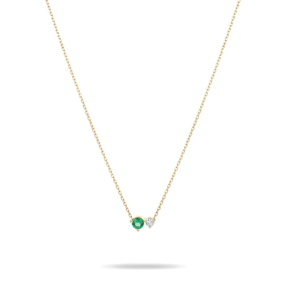 925 Sterling Silver Turquoise Black Green Zirconia Pendant Necklace Mini Style Silver Fashion Jewelry