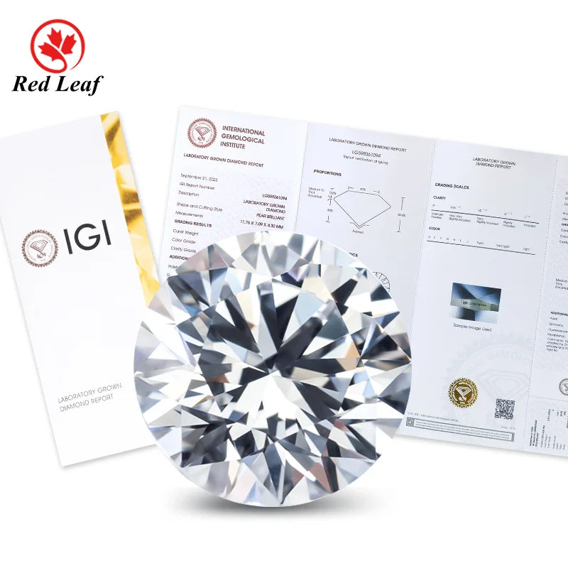 Redleaf Hot Sale Loose Lab Diamond HPHT Diamond E VVS VS Color 0.5CT 1CT 1.5CT 2CT with Lab Grown Diamond IGI Certificate MegaBDM