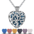 Tree of Life Lava Stone Essential Oil Diffuser Heart Shape Locket Pendant Necklace