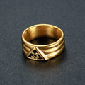 Men Hypoallergenic No Tarnish Masonic No.33 Rings 18k Gold Plated Stainless Steel Jewelry Gift