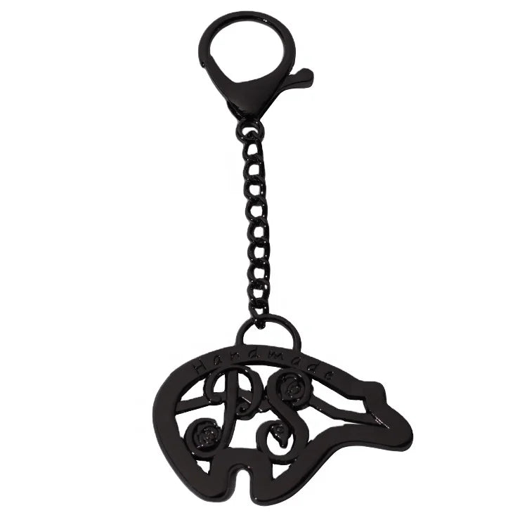 Handbags Hardware Hollow Alphabet Letter hang Tags Customized Round logo Chain Label Plate with Clasp