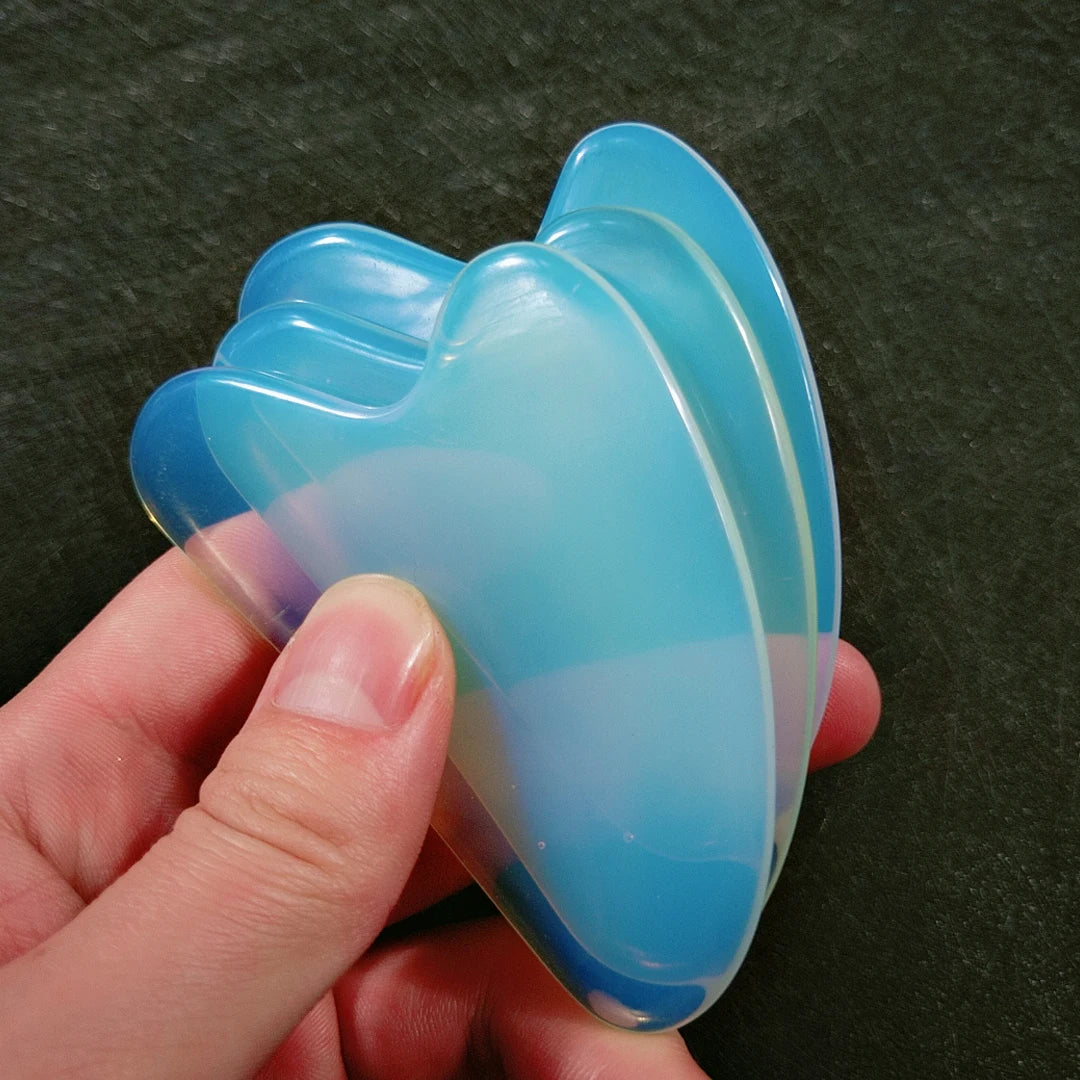 HY Natural Opalite Facial Facial Guasha Scraping Tools Heart Facial Gua Sha Massage Tools For Face