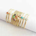 14K Gold Filled Zircon Rings Minimalist Jewelry Thin CZ Diamond Birthstone Band Rings Sparkle Stack Ring for Women