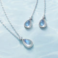 The Heart of the Ocean Jewelry 925 Sterling Silver Women Fashion Moonstone Pendant Necklace for Couples Gift
